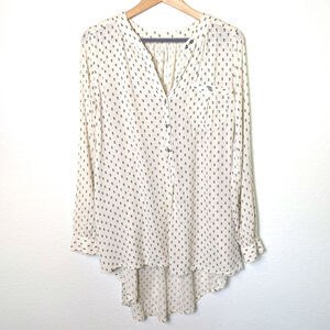 Free People Rune White Long Sleeve Flowy Tunic Shirt Women Size S Female Beachy